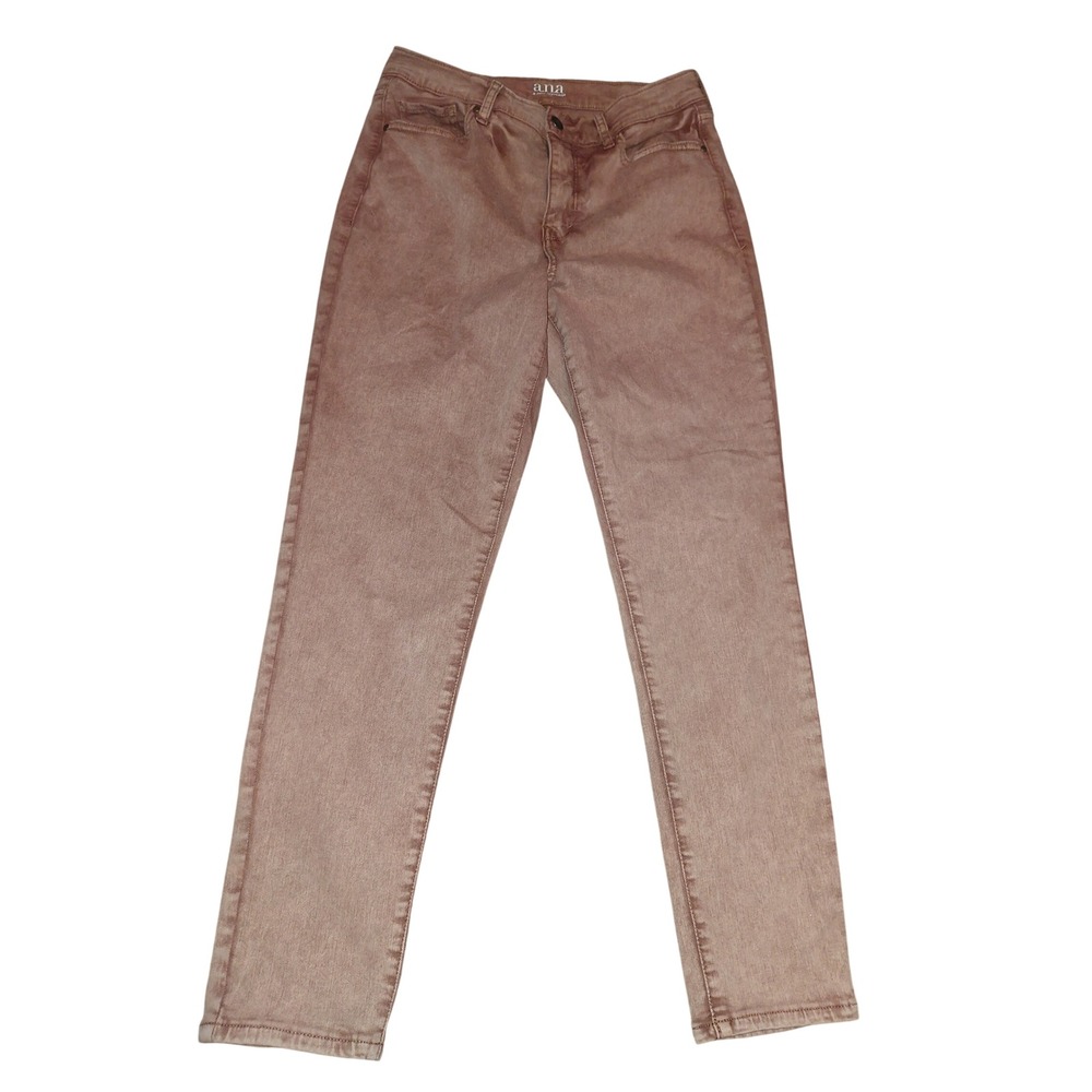 ANA A New Approach High Rise Skinny Ankle Jeans Mauve Brown Acid Wash Size 8
